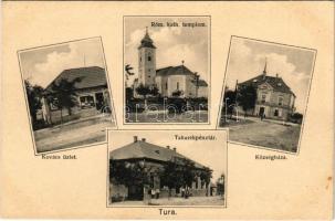 1934 Tura, Római katolikus templom, Községháza, Takarékpénztár, Kovács üzlete