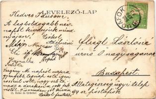 Budapest XXII. Budafok, Budafok és vidéke takarékpénztár, villamossín, borpincék. Kohn és Grünhut ki...