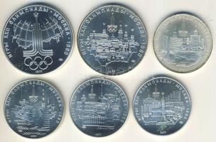 Szovjetunió 1977. 5R Ag 4klf db + 10R Ag 2klf db "Olimpia" szettben T:1 Eredeti díszdobozb...