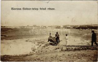 Budapest XXII. Baross Gábor-telep, Barosstelep (Nagytétény, Budatétény); felső rész, építkezés, iparvasút. photo (EK)