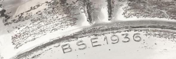 Ezüst (Ag) tálka, "BSE 1936" felirattal, jelzett, 21g