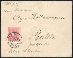 1896 5kr levélen, hátoldalon Millennium levélzáróval "NAGY-SZEBEN" - "BIELITZ"