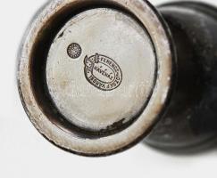 Ferencz József Városi Kávéház ezüstözött Berndorf pohár, jelzett, m: 6,5 cm