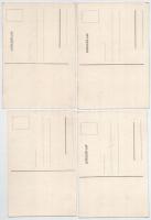 4 db RÉGI magyar népművészeti képeslap Tahi szignóval / 4 pre-1945 Hungarian folklore art postcads s...