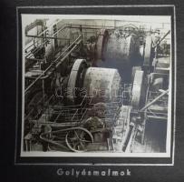 1955 Ajkai Timföldgyár gyárbővítés indítás, fotóalbum 10 db fotóval, 9×9 cm