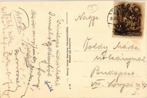 1938 Dunabogdány, Späth János vendéglője, autóbusz megállóhely, busz Szentendre-Gizellatelep útvonal...