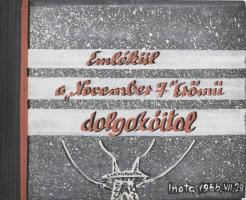 1955 Inota, "Emlékül a "November 7" Erőmű dolgozóitól, fotóalbum 21 db fotóval, 13×17 cm