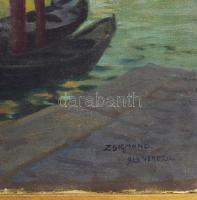 Zsigmond Béla (?-1945 k.): Velencei részlet, 1928. Olaj, vászon, kartonon, jelezve jobbra lent. Deko...