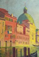 Zsigmond Béla (?-1945 k.): Velencei részlet, 1928. Olaj, vászon, kartonon, jelezve jobbra lent. Deko...