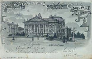 Nagyvárad city theatre litho (EK Rb)