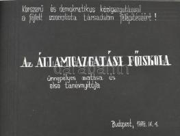 1978 Az Államigazgatási Főiskola ünnepélyes avatása és első tanévnyitója, fotóalbum vegyes méretű képekkel