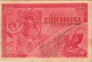 1901 Ezer Korona - Magyar Lucifer Banktól kiadva, Krampusz. Biró Albert kiadása / Hungarian banknote, Krampus