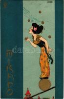 Mikado V. Edit. Kingshill Berlin-Shanghai. Asian style Art Nouveau litho s: Raphael Kirchner (r)