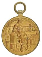 ~1900. "A Körmöczbányai Magyar Királyi Pénzverde Látogatásának Emlékére" aranyozott bronz ...