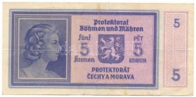 Német Harmadik Birodalom / Cseh-Morva Protektorátus 1940. 5K T:F German Third Reich / Protectorate o...