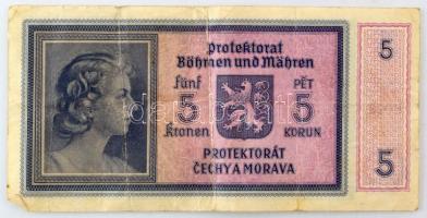 Német Harmadik Birodalom / Cseh-Morva Protektorátus 1940. 5K T:F German Third Reich / Protectorate o...