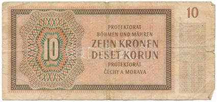 Német Harmadik Birodalom / Cseh-Morva Protektorátus 1942. 10K T:F,VG German Third Empire / Protector...
