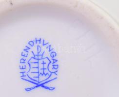 Herendi virágmintás váza, domború virágmintával, jelzett, hibátlan, m: 14 cm