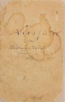 1846 Versfüzér, írta Békessy József Szarvason, kézirat, 64 beírt oldal, előszóval és tartalomjegyzék...