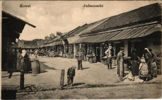 1916 Kovel, Kowel; Judenmarkt. Verlag Alexander Pfeiffer / Jewish market street (EK) + "K.u.k. Etappen Station Kommando"