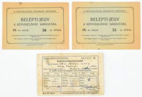 cca 1910 Fényképes MÁV utazási igazolvány + 2 db belépőjegy a Képviselőház karzatára