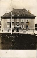 1927 Sofia, Sophia, Sofiya; Magyar követség főbejárata magyar zászlóval / Embassy of Hungary with Hungarian flag. photo (fl)