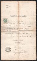 1892-1893 Anda Imre tárkányi illetőségű személy 2 db okmánya: Vizsgálati bizonyítvány mozgony-gőzgép kezelői vizsga teljesítéséről (Pozsony, 1893), aláírásokkal: Kuklay Béla kir. főmérnök; Klatt Virgil (1850-1935) erdélyi szász származású matematikus, kísérleti fizikus, a pozsonyi főreáliskola tanára; ill. egy további aláírás; 50kr okmánybélyeggel, "A gőzgépkezelők és kazánfűtők vizsgáló bizottsága Pozsonyban" bélyegzővel + Tárkány község elöljárósága által kiállított erkölcsi bizonyítvány (1892), aláírásokkal, 50kr okmánybélyeggel, községi bélyegzővel, szakadt