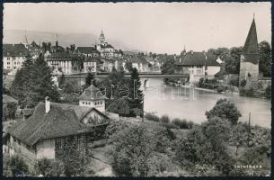 1954.VI.26. Az Aranycsapat tagjai által aláírt képeslap a svájci világbajnokságról, rajta: Puskás Fe...