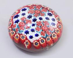 Murano millefiori levélnehezék, jelzés nélkül, d: 8 cm