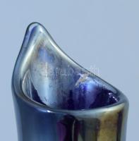 Cseh fémlüszteres váza, jelzés nélkül, m: 25,5 cm