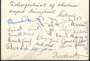 1976 A Magyar ökölvívó válogatott tagjainak aláírása NSZK-ból hazaküldött képeslapon Németh Rezső, H...