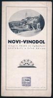 cca 1930 Novi-Vinodol üdülőhely a felső Adrián, magyar ny. képes kihajtható turisztikai prospektus, apró szakadással / travel brochure