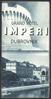 cca 1930 Grand Hotel Imperial és lapad Dubrovnik, képes kihajtható jugoszláv turisztikai prospektus, apró szakadással / travel brochure