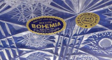 Bohemia ólomkristály asztalközép, jelzett, hibátlan, dobozában, 28x28 cm