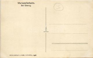 Mariazellerbahn bei Gösing, railway line, railway bridge, viaduct, locomotive, train. Foto-Anstalt J...