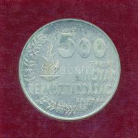 1984. 500Ft Ag "Nyári Olimpiai Játékok - Los Angeles" műbőr tokban, tanúsítvánnyal T:BU pa...