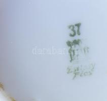 2 db Zsolnay Emlék feliratos csésze. Matricás, jelzett, apró kopással 6 cm