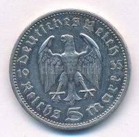 Német Harmadik Birodalom 1935A 5M Ag "Paul von Hindenburg" T:AU,XF patina German Third Rei...