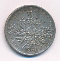 Franciaország 1961. 5Fr Ag T:XF,VF patina France 1961. 5 Francs Ag C:XF,VF patina Krause KM#926