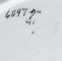 Jelzés nélkül: Antik fajansz tál. Matricás, kis lepattanással 22x22 cm