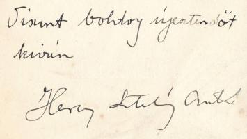 1942 Pálfa, Apponyi-kastélyt ábrázoló képeslap, hátoldalán Herceg Esterházy Antal saját kezű írása é...