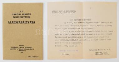 1931 Az Erdélyi Férfiak Egyesületének alapszabályzata, 18p