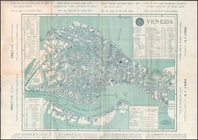 cca 1910 Pauly & Cie, velencei üveg- és bútorgyár képekkel és térképpel illusztrált kihajtható r...