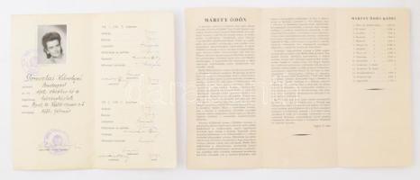 1951 Márffy Ödön (1878-1959) festőművész 4 db autográf aláírása látogatási igazolványon