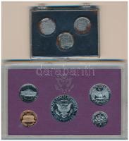 Amerikai Egyesült Államok 1991S 1c-1/2$ (5xklf) forgalmi sor műanyag dísztokban + 1943. 1c acél &quo...