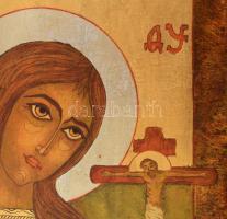 Ikon - Imádkozó Mária, cca 19. sz. második fele - vége, restaurált, 40x25 cm