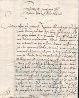 1657 Illésházy Gábor gróf Trencsén és Liptó vármegye főispánja által aláírt latin nyelvű levél