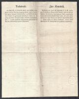 1850 Pest, Eisenbarth Alajos részére kiállított városi adó okmány/