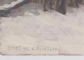 Gimes Lajos (1886-1945): Pocajow - Pochaiv, Olaj, karton, jelzett 24x30 cm