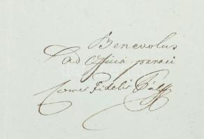 1830 Gróf Pálffy Fidél leendő kancellár aláírásával és gróf Zichy László (1799-1868) által aláírt la...